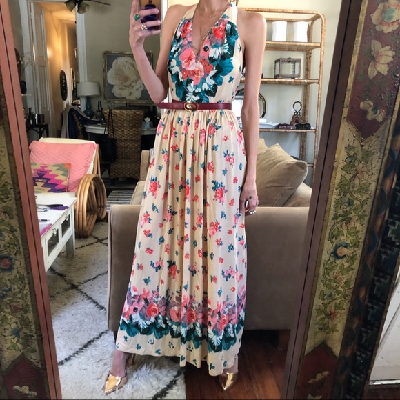 Vintage 70s halter maxi dress - Picture 6 of 7